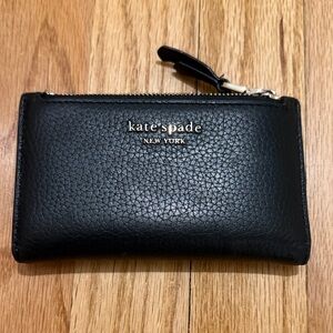Kate Spade Black Textured Zip Wallet